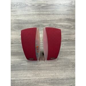 Vintage 2001 Yahoo! MP3/Multimedia Computer Speakers RARE! Translucent Red